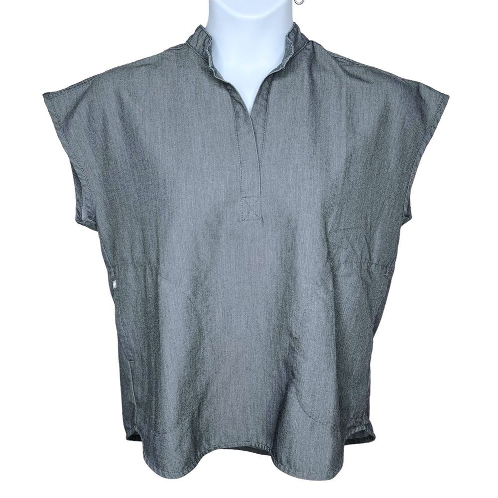 FIGS Rafaela Graphite Scrub Top sz S * Gray Oversized Scrub Shirt Scrubs Women